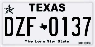 TX license plate DZF0137