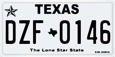 TX license plate DZF0146