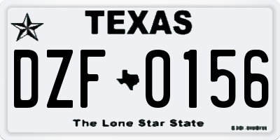 TX license plate DZF0156