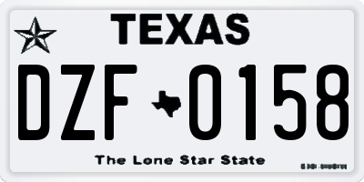 TX license plate DZF0158