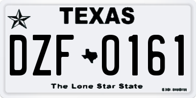 TX license plate DZF0161