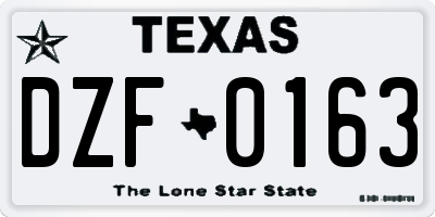 TX license plate DZF0163