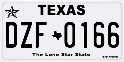 TX license plate DZF0166