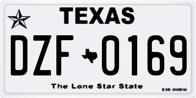TX license plate DZF0169