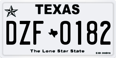 TX license plate DZF0182
