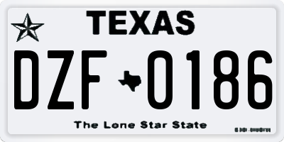TX license plate DZF0186