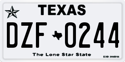 TX license plate DZF0244