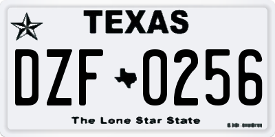 TX license plate DZF0256