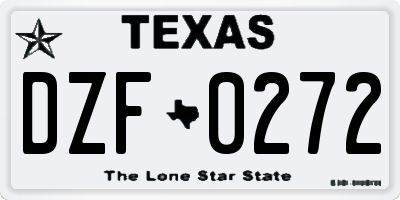 TX license plate DZF0272