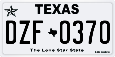 TX license plate DZF0370