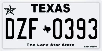 TX license plate DZF0393