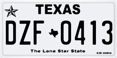 TX license plate DZF0413