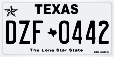TX license plate DZF0442