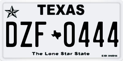 TX license plate DZF0444