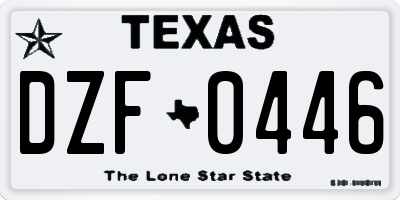 TX license plate DZF0446