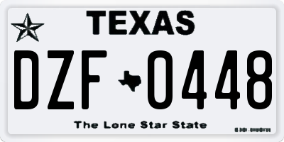 TX license plate DZF0448