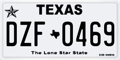 TX license plate DZF0469