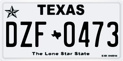 TX license plate DZF0473