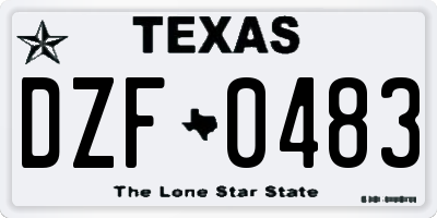 TX license plate DZF0483