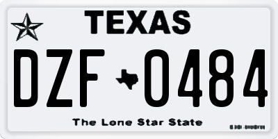 TX license plate DZF0484