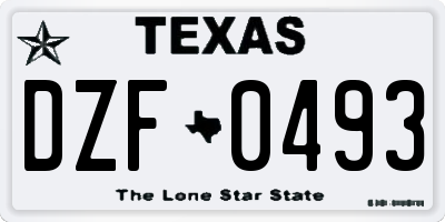 TX license plate DZF0493