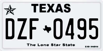 TX license plate DZF0495