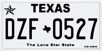 TX license plate DZF0527