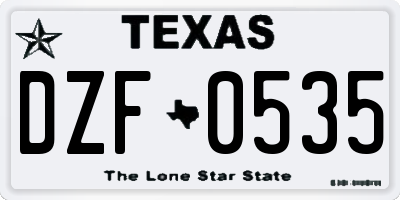TX license plate DZF0535