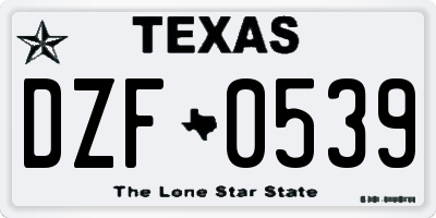 TX license plate DZF0539