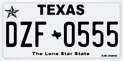 TX license plate DZF0555