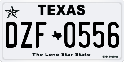 TX license plate DZF0556