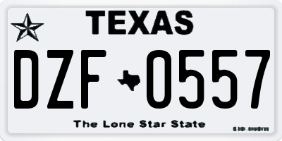 TX license plate DZF0557