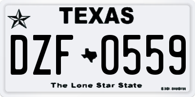 TX license plate DZF0559