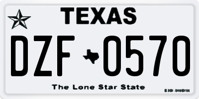 TX license plate DZF0570
