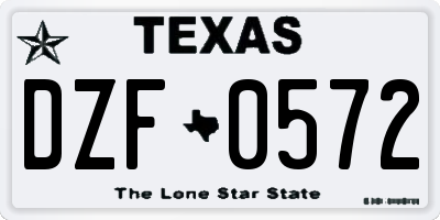 TX license plate DZF0572