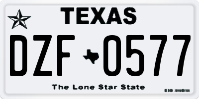 TX license plate DZF0577