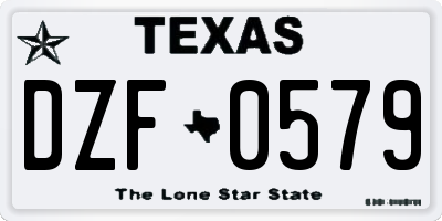 TX license plate DZF0579