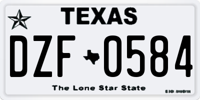 TX license plate DZF0584