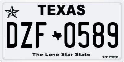 TX license plate DZF0589