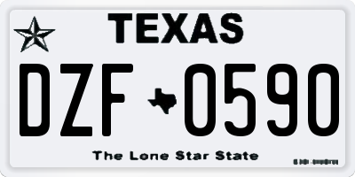 TX license plate DZF0590