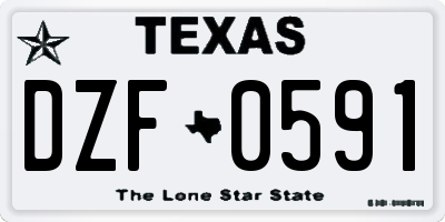 TX license plate DZF0591