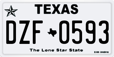 TX license plate DZF0593