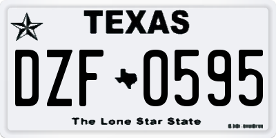 TX license plate DZF0595