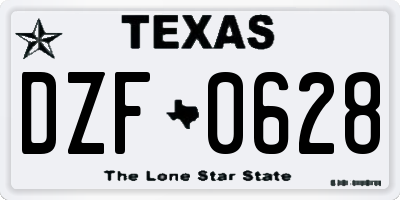 TX license plate DZF0628