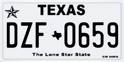 TX license plate DZF0659