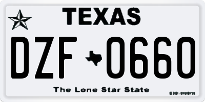 TX license plate DZF0660