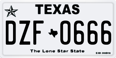 TX license plate DZF0666