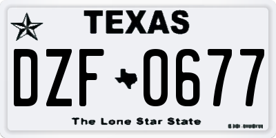 TX license plate DZF0677