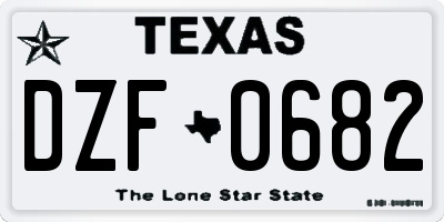 TX license plate DZF0682