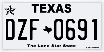 TX license plate DZF0691